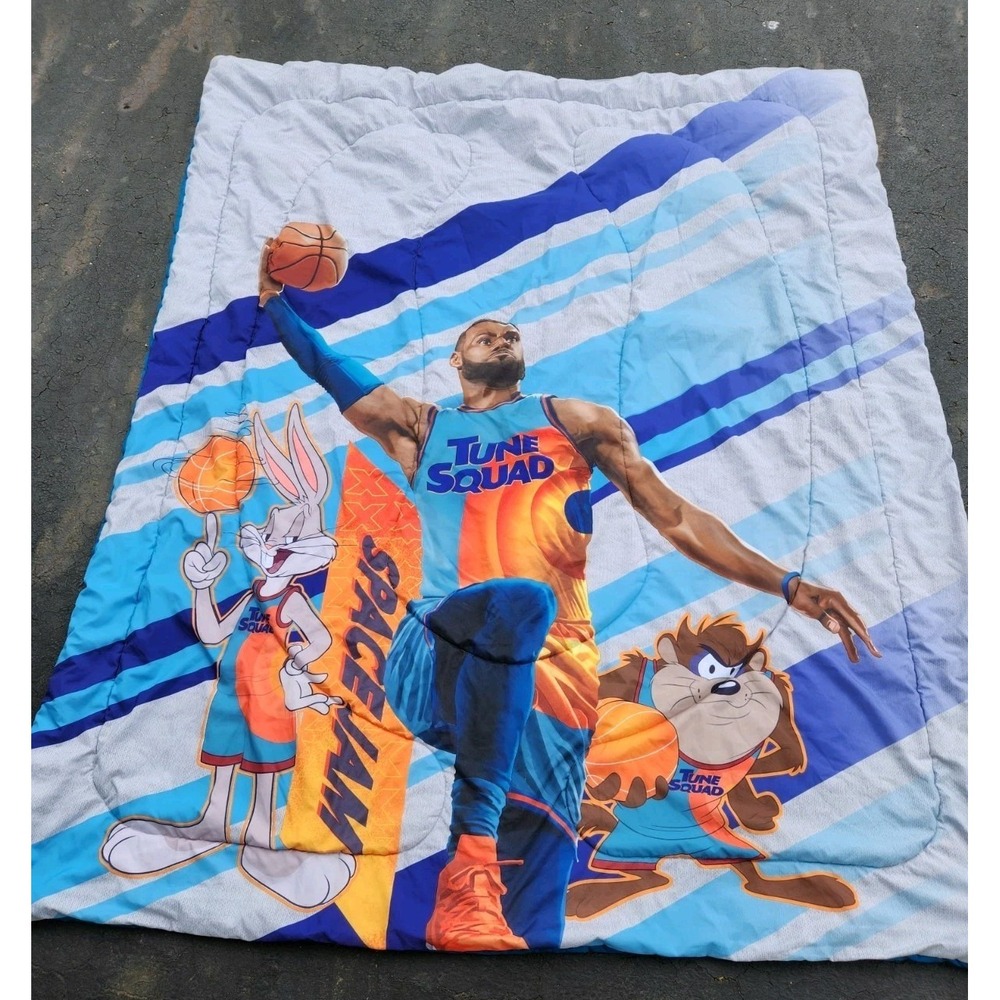 Space Jam LeBron James Basketball Reversible Comforter Bedding Blanket Size Twin